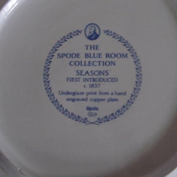 Blue Spode Blue Room Transferware Spode Italian Blue White Spode seasons pattern - Picture 5 of 5